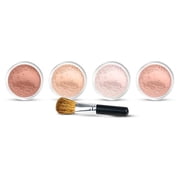 5pc BLUSH SET with BRUSH Mineral Makeup Kit Bare Face Powder Rouge Highlight Full Size Blush Set