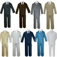 thumbnail image 1 of 5pc Baby Toddler Boy Formal Suit Black Brown Gray Khaki Green White Navy Sm-20, 1 of 1