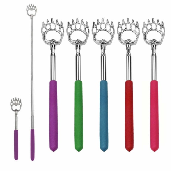 5pc Bear Steel Claw Telescopic Stainless Metal Extendable Back Itching Scratcher