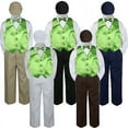 thumbnail image 1 of 5pc Boy Suit Set Lime Vest Bow Tie  Baby Toddler Kid Formal Hat Pants S-7, 1 of 2