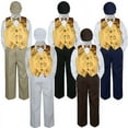 thumbnail image 1 of 5pc Boys Suit Set Gold  Vest Bow Tie  Baby Toddlers Kids Formal Hat Pants S-7, 1 of 2
