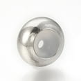 thumbnail image 1 of 5pc Brass Beads with Rubber Inside Slider Beads Stopper Beads Platinum 7.5x4mm Rubber Hole: 1.2mm, 1 of 2