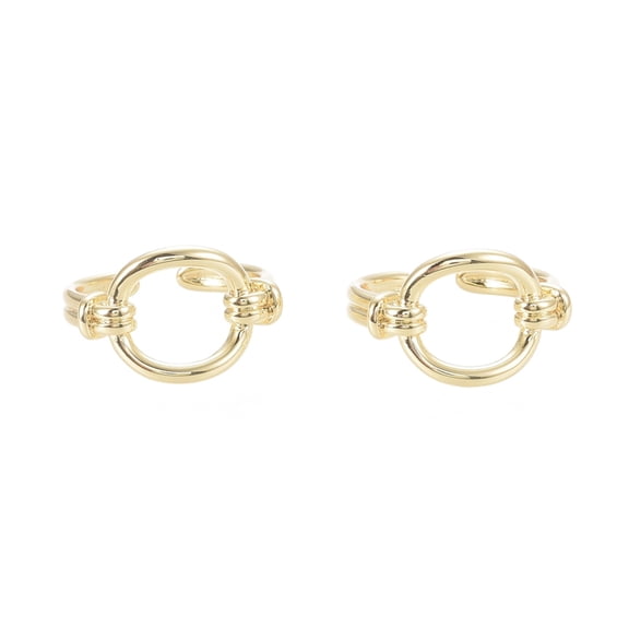 5pc Brass Cuff Rings Open Rings Ring Shape Real 18K Gold Plated Size 7 Inner Diameter: 17mm