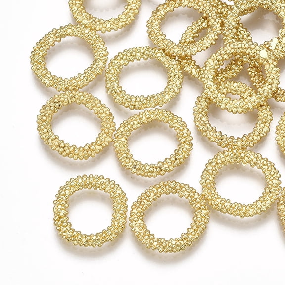 5pc Brass Linking Rings Oval Real 18K Gold Plated 15x13.5x2mm