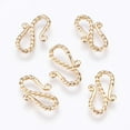 thumbnail image 1 of 5pc Brass S-Hook Clasps Nickel Free Real 18K Gold Plated 19x11.5x2mm, 1 of 3