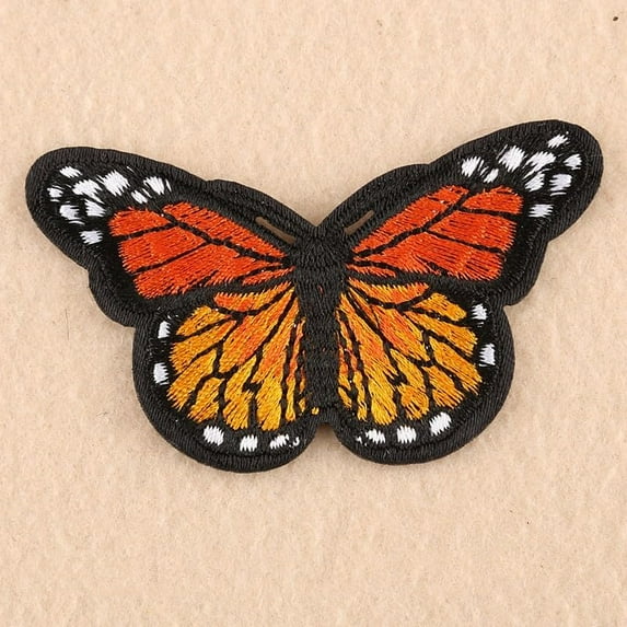 5pc Butterfly Computerized Embroidery Cloth Iron-on/Sew-on Patches Orange Appliques
