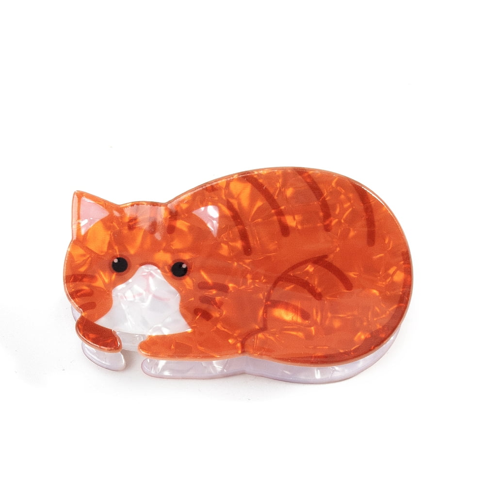 5pc Cat Shape PVC Claw Hair Clips for Girls Women Thick Hair Orange Red 43x81x44mmDIY