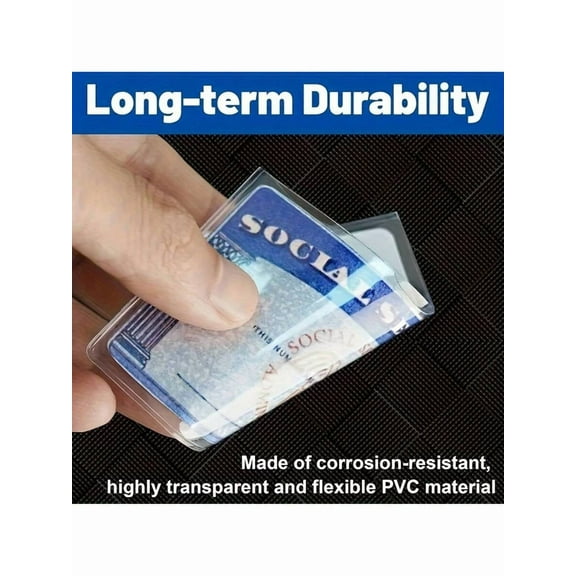 5pc Classic PVC Waterproof Card Protective Case, Soft Clear Storage Bag For Social Security/Medicare/Credit Card Wallet