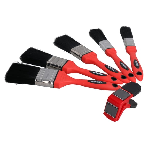 5pc Decorating Paint Brush No Bristle Loss with Magnetic Paint Brush Holder