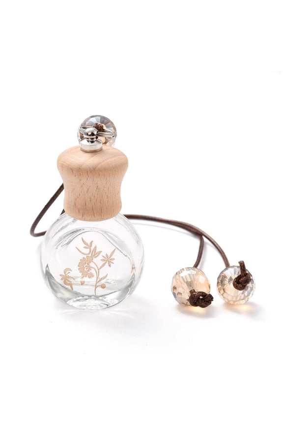 5pc Empty Perfume Bottle Pendants Aromatherapy Fragrance Essential Oil Diffuser Bottle Car Hanging Decor PeachPuff 31.5cm Capacity: 8ml(0.27fl. oz)~10ml(0.34fl. oz)