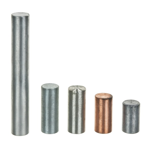 5pc Equal Mass Metal Cylinders Set - Zinc, Copper, Aluminum, Tin & Lead - For Studying the Relationship Between Density & Mass - Eisco Labs