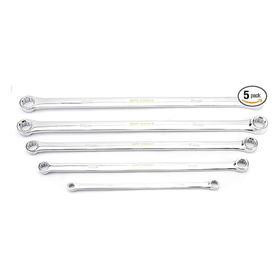 5pc Extra Long Double Box End Metric Vanadium Steel Wrench Set Tool