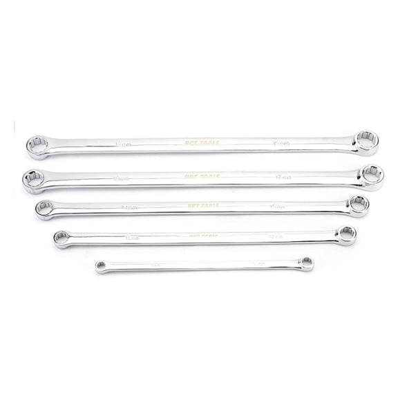 5pc Extra Long Double Box End Metric Vanadium Steel Wrench Set Tool