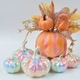 thumbnail image 1 of 5pc Fall Thanksgiving Pumpkin Set,Artificial Glitter Pumpkin, Fall Mini Sparkly Foam Ornaments ,Realistic Decoration for Diy Crafts Autumn Halloween Harvest Farmhouse Decor,Glitter Mirror Pumpkin, 1 of 6