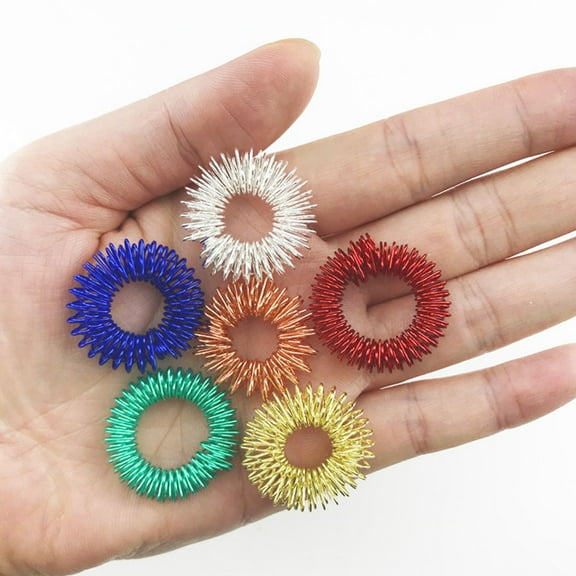 5pc Finger Massager Ring Acupressure Figure Massager Relax Finger Hand Care T WA