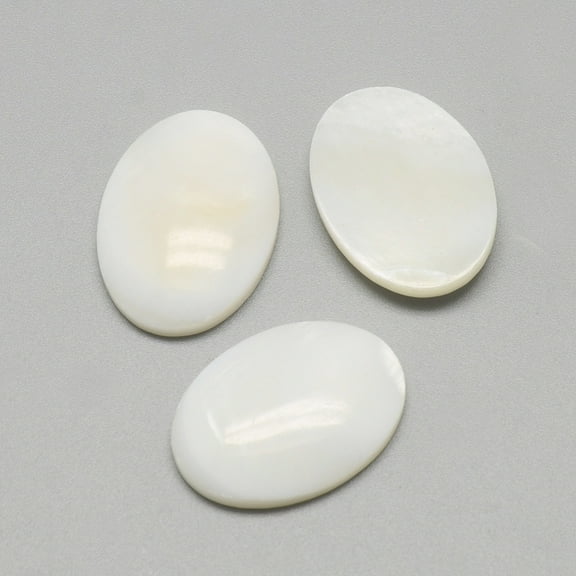 5pc Freshwater Shell Cabochons Oval Seashell Color 25x18x4~5mm