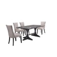 thumbnail image 1 of 5pc Gray Wood Dining Set with Light Gray Linen Fabric Seats, 1 of 6
