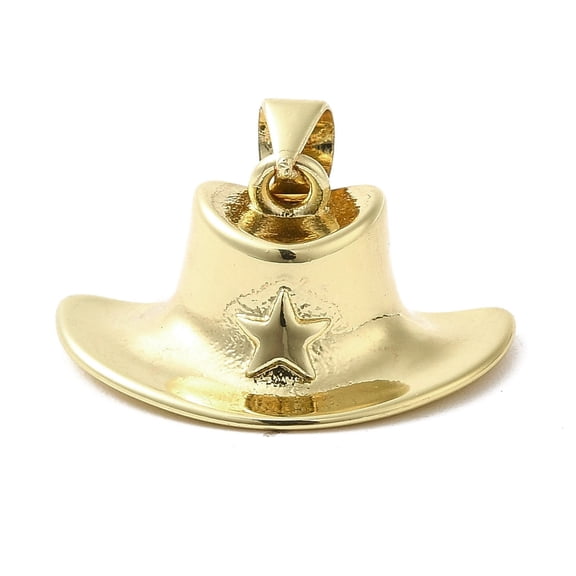 5pc Hall Brass Pendants Hat Golden 10x22x12mm Hole: 3.5x3mm