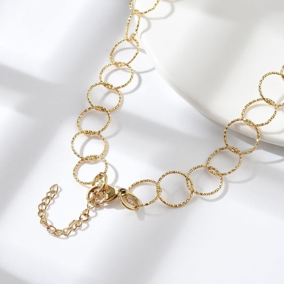 5pc Ion Plating(IP) 304 Stainless Steel Necklaces Rolo Chains Golden 28.35x0.51 inch(72x1.3cm)