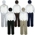 thumbnail image 1 of 5pc Ivory Off White Vest Bow tie Hat Suit Set Baby Boy Toddler Kid Uniform S-7, 1 of 1