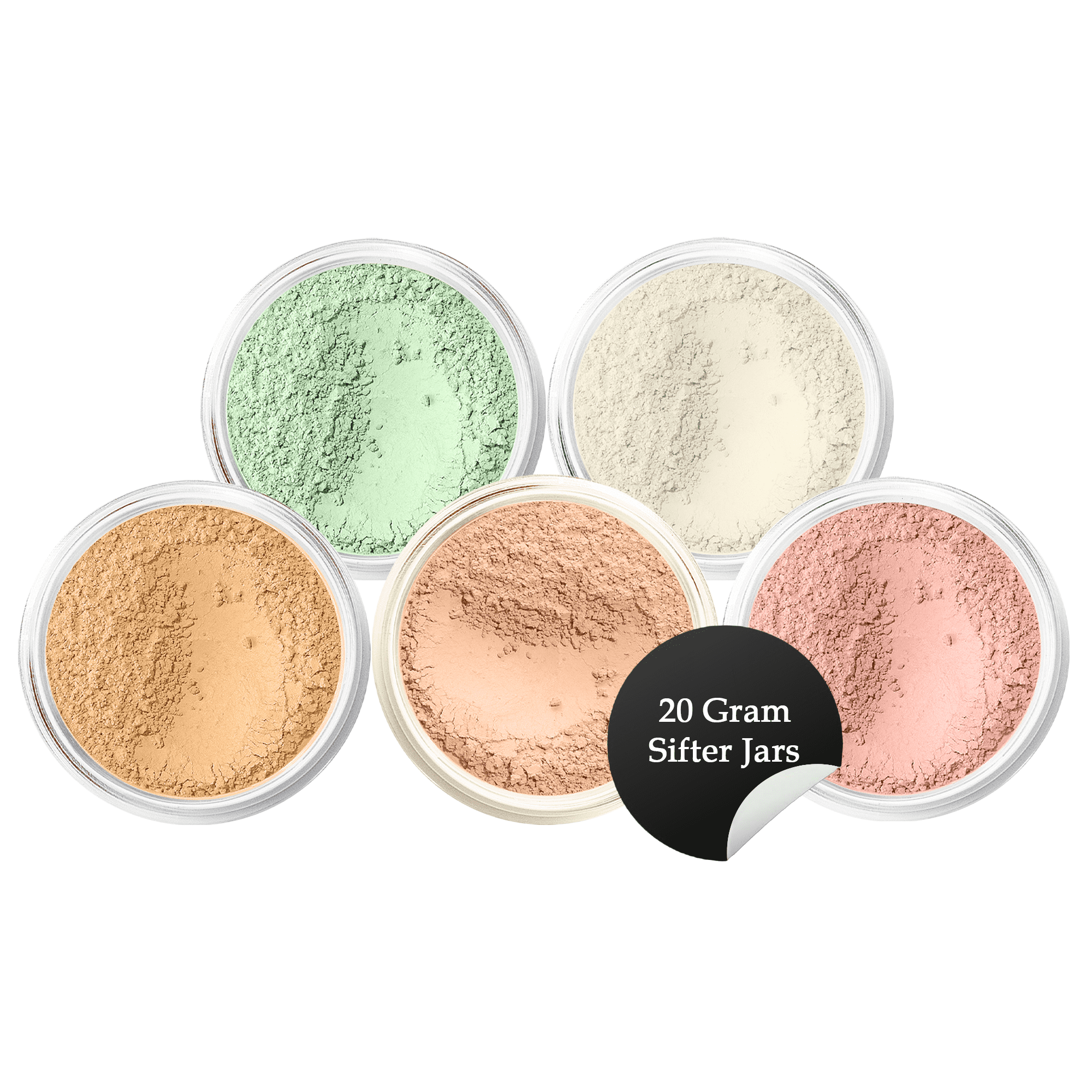 5pc KIT Mineral Makeup Bare Face Set Full Coverage Concealer Blush Foundation Illuminating Powder (Beige)