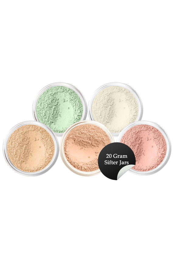 5pc KIT Mineral Makeup Bare Face Set Full Coverage Concealer Blush Foundation Illuminating Powder (Warm (most popular))