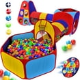 thumbnail image 1 of 5pc Kids' Play Tents & Tunnels - Ball Pit for Toddlers, Basketball Hoop, Crawling Tubes, Pop-Up Playhouses, Baby Obstacle Course for Indoor or Outdoor Use, 1 of 9