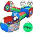 thumbnail image 1 of 5pc Kids Playhouse Jungle Gym w/ Pop Up Play Tents, Tunnels & Basketball Ball Pit for Boys, Girls, Children, Babies & Toddlers, Indoor & Outdoor Use, by Hide-n-Side, 1 of 9