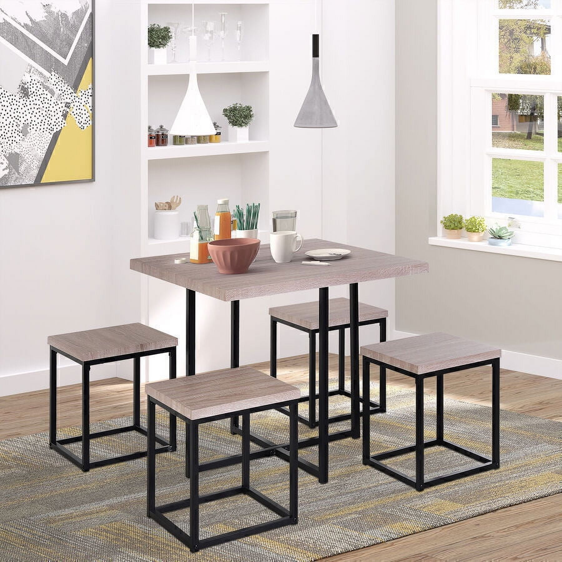 HOMCOM Piece Dining Set, Square Table and Chairs, Nigeria Ubuy