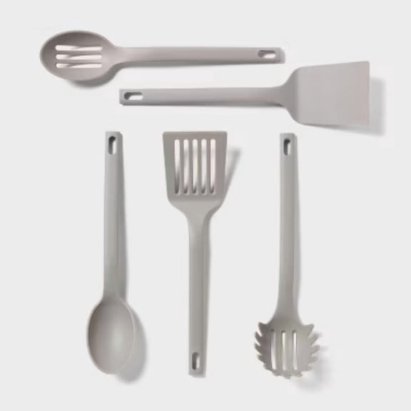 5pc Kitchen Utensil Starter Set Gray