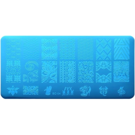 5pc Lace Flower Stainless Steel Nail Art Nail Image Templates Template Tool Rectangle Stainless Steel Color 12x6cm