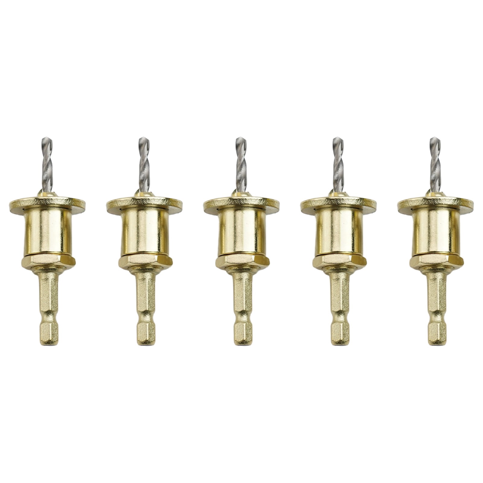 5pc Limiting Countersink Drill Bit set 6.35mm hex Shank for Woodworking Drilling