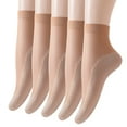 thumbnail image 1 of (5pc)MSJUHEG Ankle Socks,Pilates Socks,Non Slip Socks for Women,Yoga Socks,Grip Socks,Patterned Cotton Bottom Non Slip Socks Breathable Socks Mid Socks Coffee One Size, 1 of 4