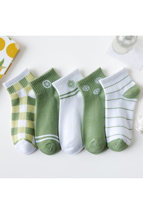 (5pc)MSJUHEG No Show Socks Womens,Lace Socks,Womens Socks,Footies Socks,Flat Socks,5 Pairs Socks for Men Girls Series Colorful Pattern Novelty Cute Socks S One Size