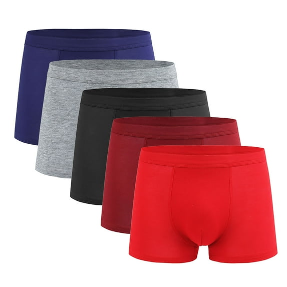5pc Men's XL Boxer Briefs Multipack, Polyester, Multicolor, Comfortable Durable, Everyday Wear, Affordable Mens Underwear