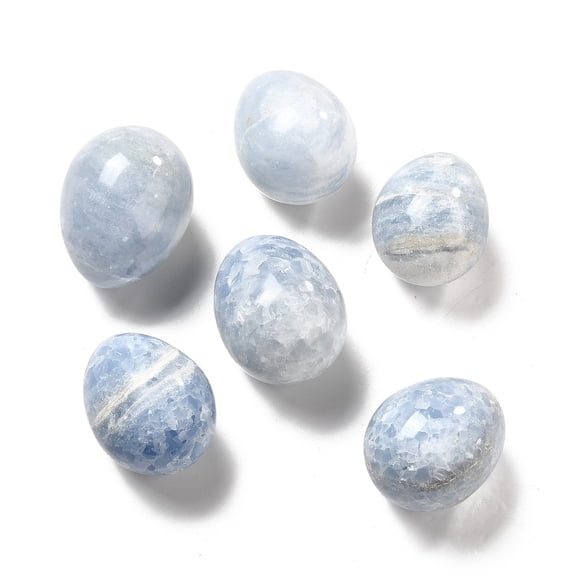 5pc Natural Celestite Home Display Decorations Egg Shape 42~56x34~42mm