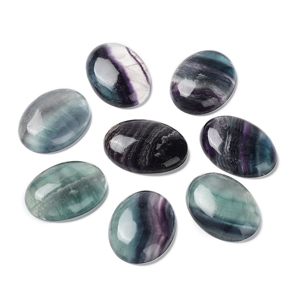 5pc Natural Fluorite Cabochons Oval 40~40.5x30~30.5x8.5~9mm