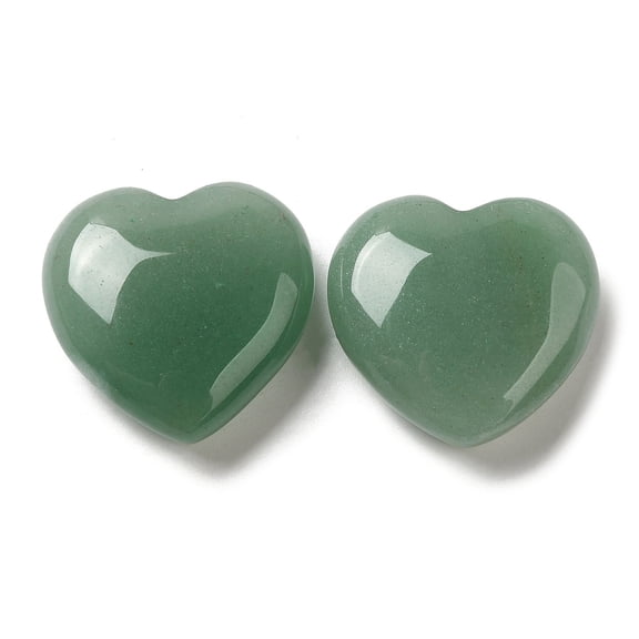 5pc Natural Green Aventurine Healing Stones Heart Love Stones Pocket Palm Stones for Reiki Ealancing 30x30x11.5~12.5mm