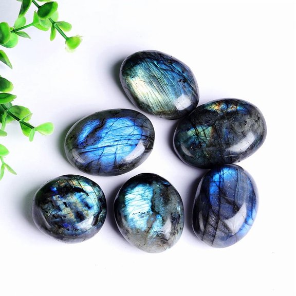 5pc Natural Labradorite Cabochons Irregular Oval 30~40mm