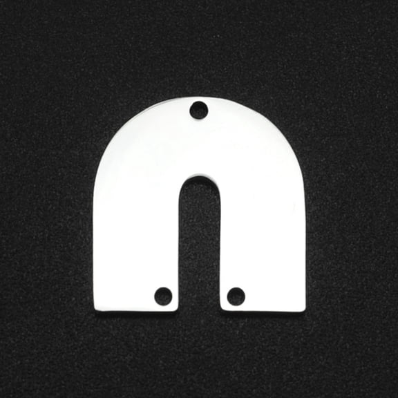 5pc Non-Tarnish 201 Stainless Steel Chandelier Components Links Symmetrical Arc Shape Laser Cut Stainless Steel Color 17x16x1mm Hole: 1.2mm