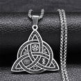 thumbnail image 1 of 5pc Non-Tarnish 304 Stainless Steel Pendant Necklaces Viking Witch Knot Stainless Steel Color 19.53 inch(49.6cm), 1 of 6