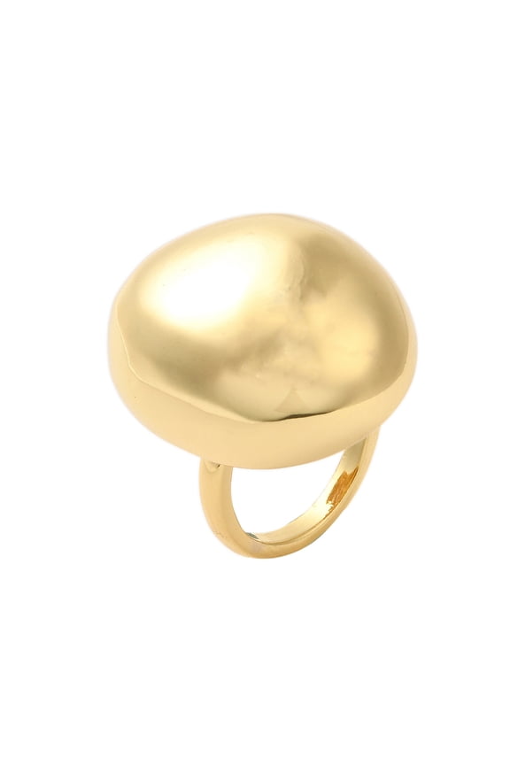 5pc Oval Brass Finger Rings for Women Golden Inner Diameter: 17mm