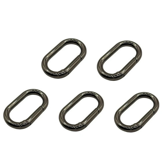 5pc Oval Spring O Ring Openable Leather Bag Handbag Strap Buckle Connect Keyring Pendant Key Dog Chain Snap Clasp Clip Carabiner