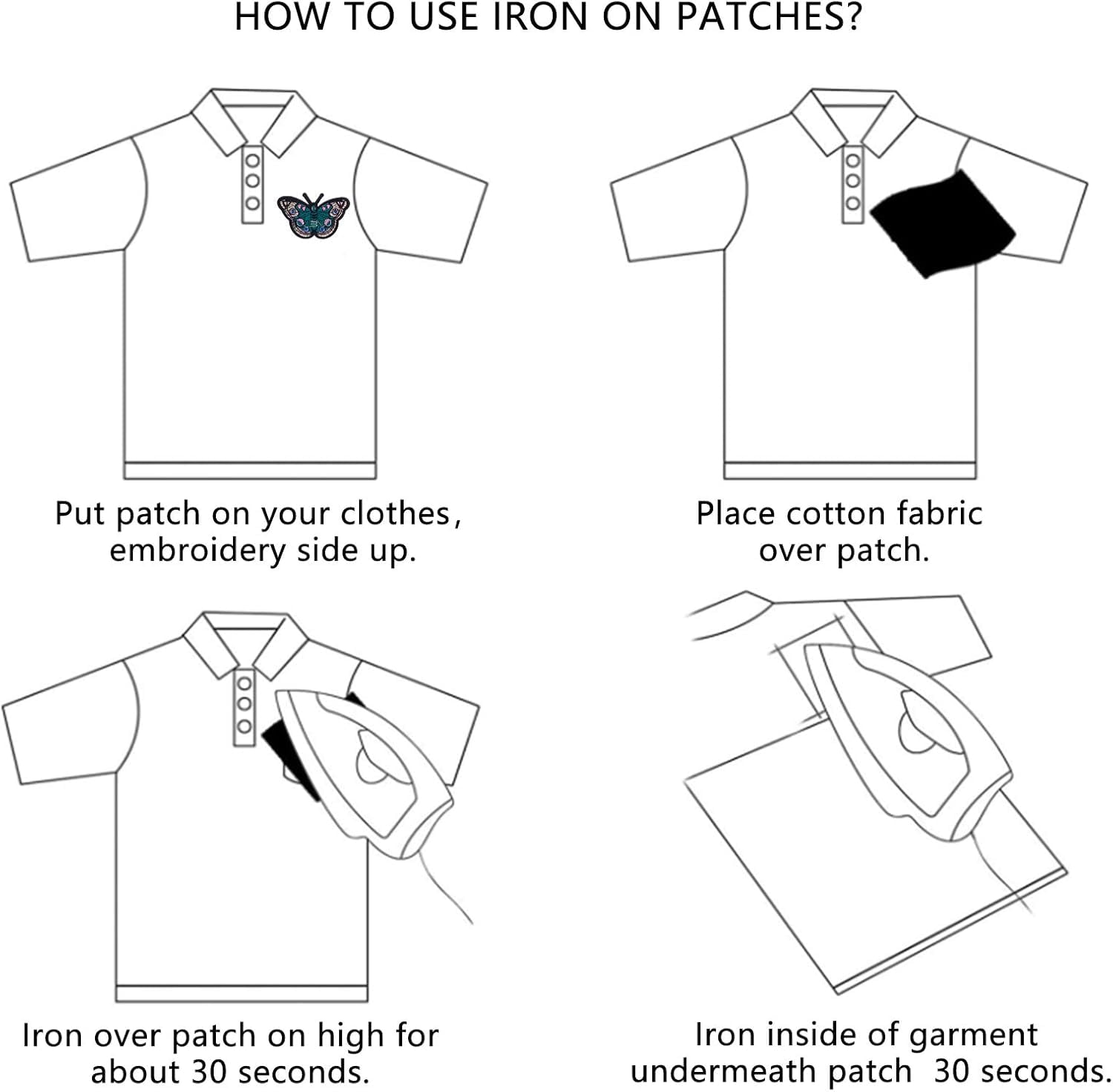 5pc Panda Computerized Embroidery Iron-on/Sew-on Patches for DIY ...