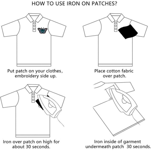 5pc Panda Computerized Embroidery Iron-on/Sew-on Patches for DIY Costumes Clothing Bags Jackets Accessories Appliques Black & White 51x44mm (Each)