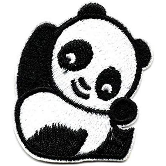 5pc Panda Computerized Embroidery Iron-on/Sew-on Patches for DIY CostumesClothingBagsJacketsAccessoriesAppliquesBlack White51x44mm (Each) Black