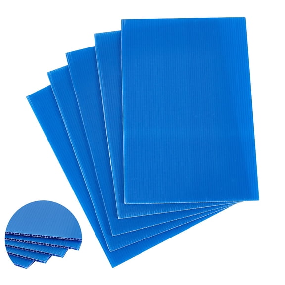 5pc Plastic Corrugated Sheets Pads for DIY Crafts Model Building Rectangle Blue 300x200x3mm