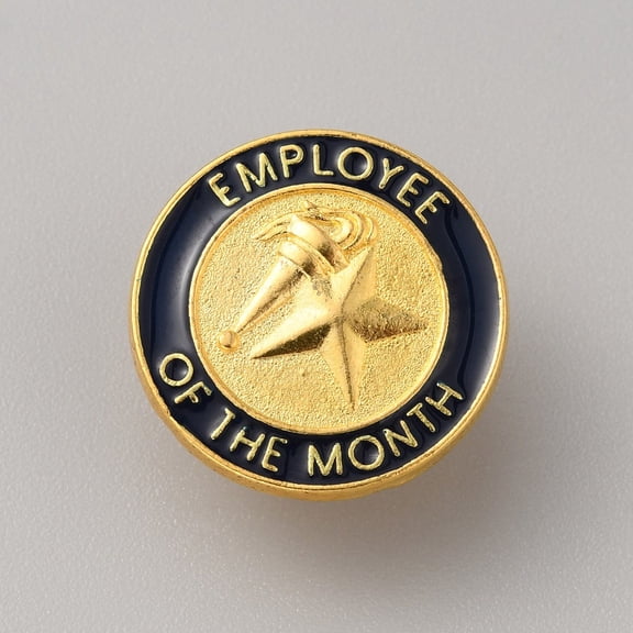 5pc Positive Reward Encourating Word Star Performer Enamel Pin Golden Zinc Alloy Star Badge for Backpack Clothes Black 20.5x1.5mm