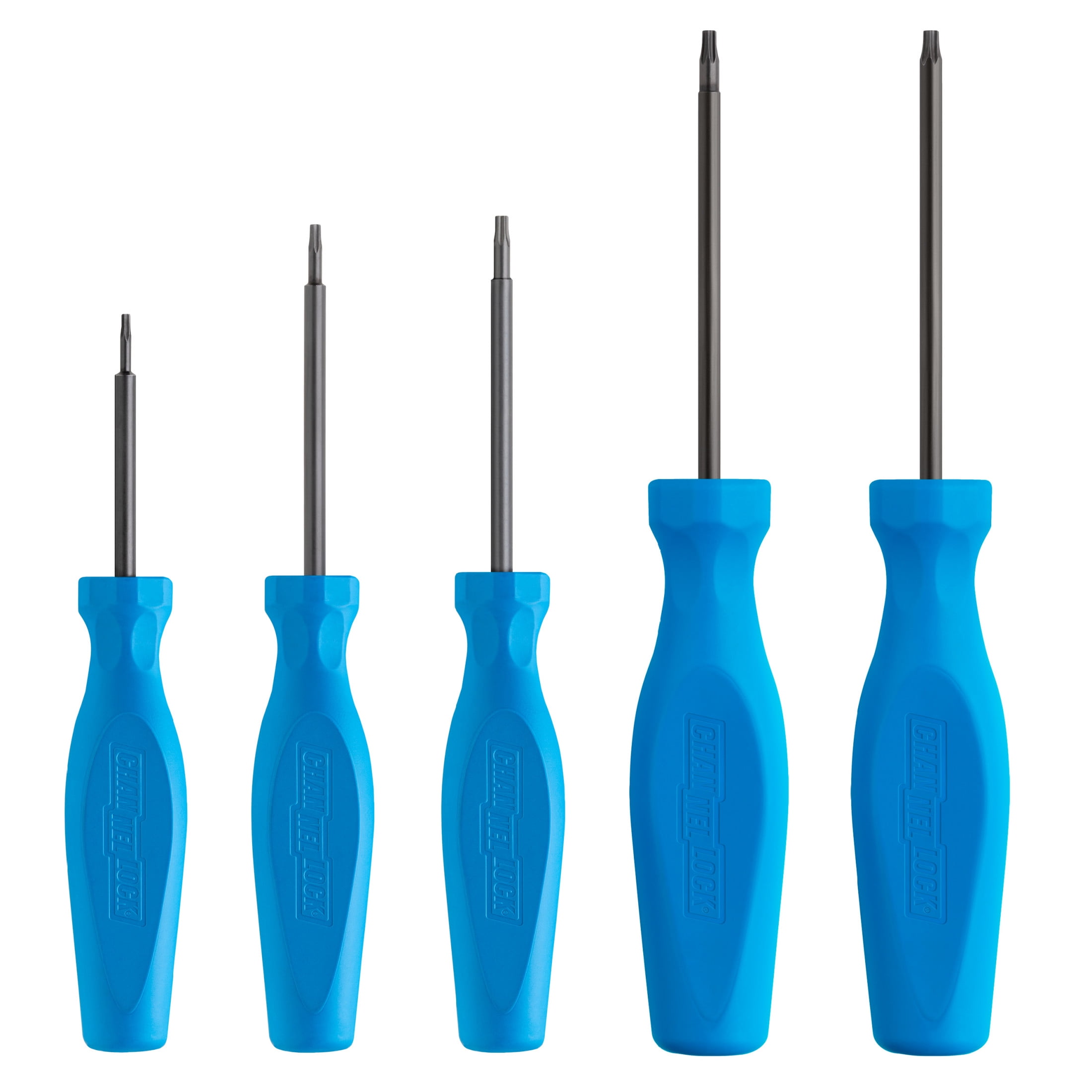 CHANNELLOCK Professional Precision TORX Screwdriver Set, Precision Machined with Non-Magnetic Tip & Tri-Lobe Grip, Ideal for Home Improvement, Made in USA, 5-tool set (TP-5H)
