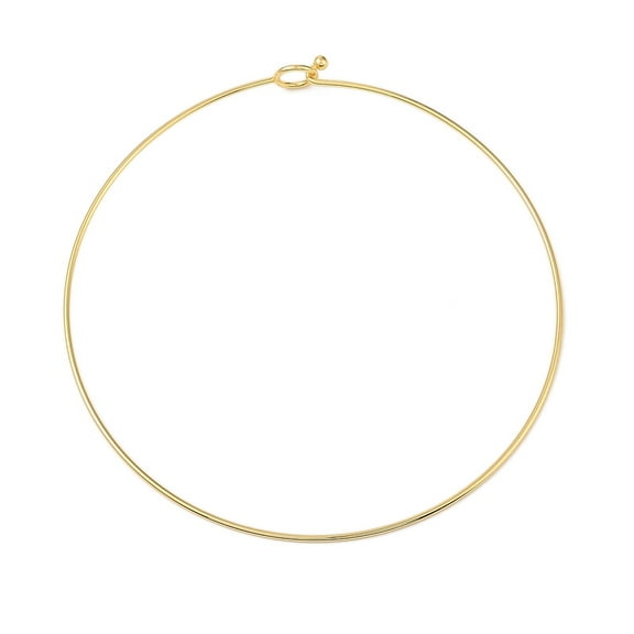 5pc Rack Plating Brass Choker Necklaces Lead Free & Cadmium Free Long-Lasting Plated Real 18K Gold Plated Inner Diameter: 5.71 inch(14.5cm)